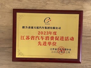 2023年度江苏省汽车消费促进活动先进单位-苏豪开云足球体育(中国)官方网站